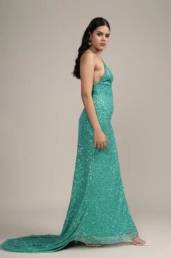 Silvana Embellished Maxi Dress In Teal -Laceand Beads MaxiDressinTeal 6