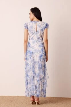 Melody Maxi Dress In Blue Floral -Laceand Beads MelodyMaxiDressBlueFloral 2