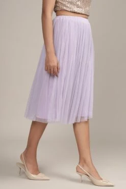 Merlin Lilac Tulle Midi Skirt 11 Merlin Lilac Tulle Midi Skirt -Laceand Beads MerlinMidiSkirtinLilac 7
