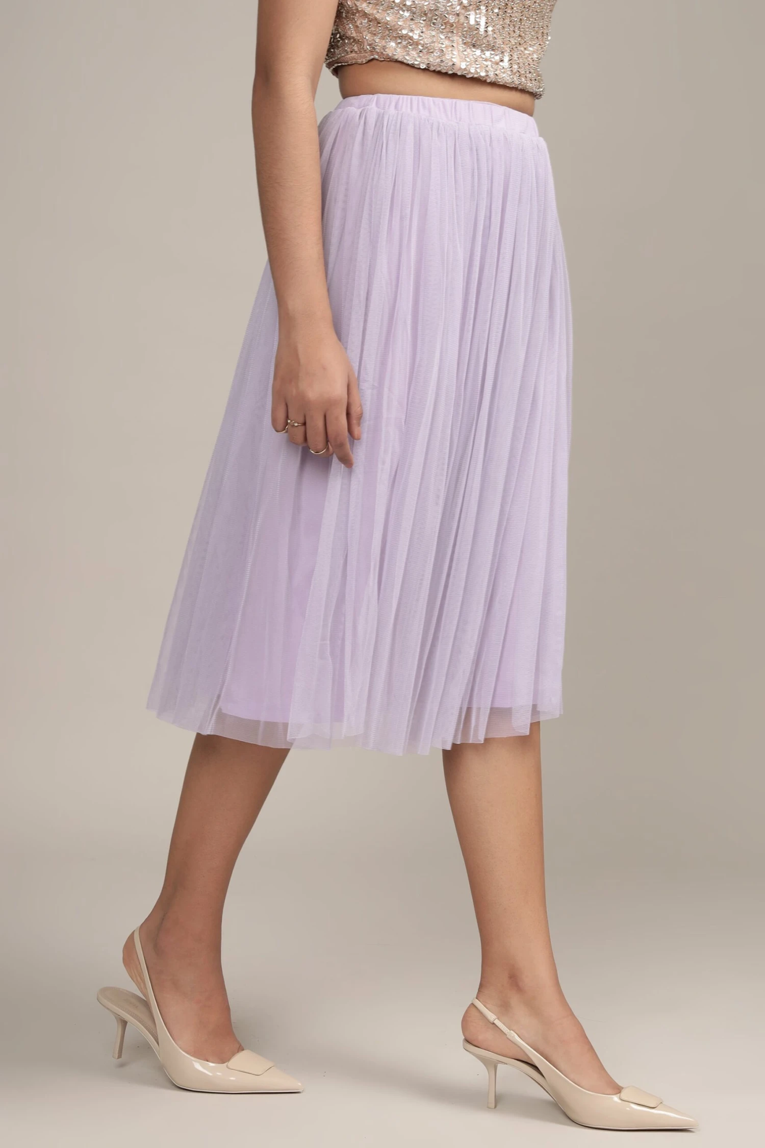 Merlin Lilac Tulle Midi Skirt 6 Merlin Lilac Tulle Midi Skirt - Image 6