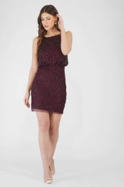 Mina Embellished Mini Dress In Burgundy 9 Mina Embellished Mini Dress In Burgundy -Laceand Beads Mina Dress 3 22e2582d d40c 444e 9d77 d258643bb263