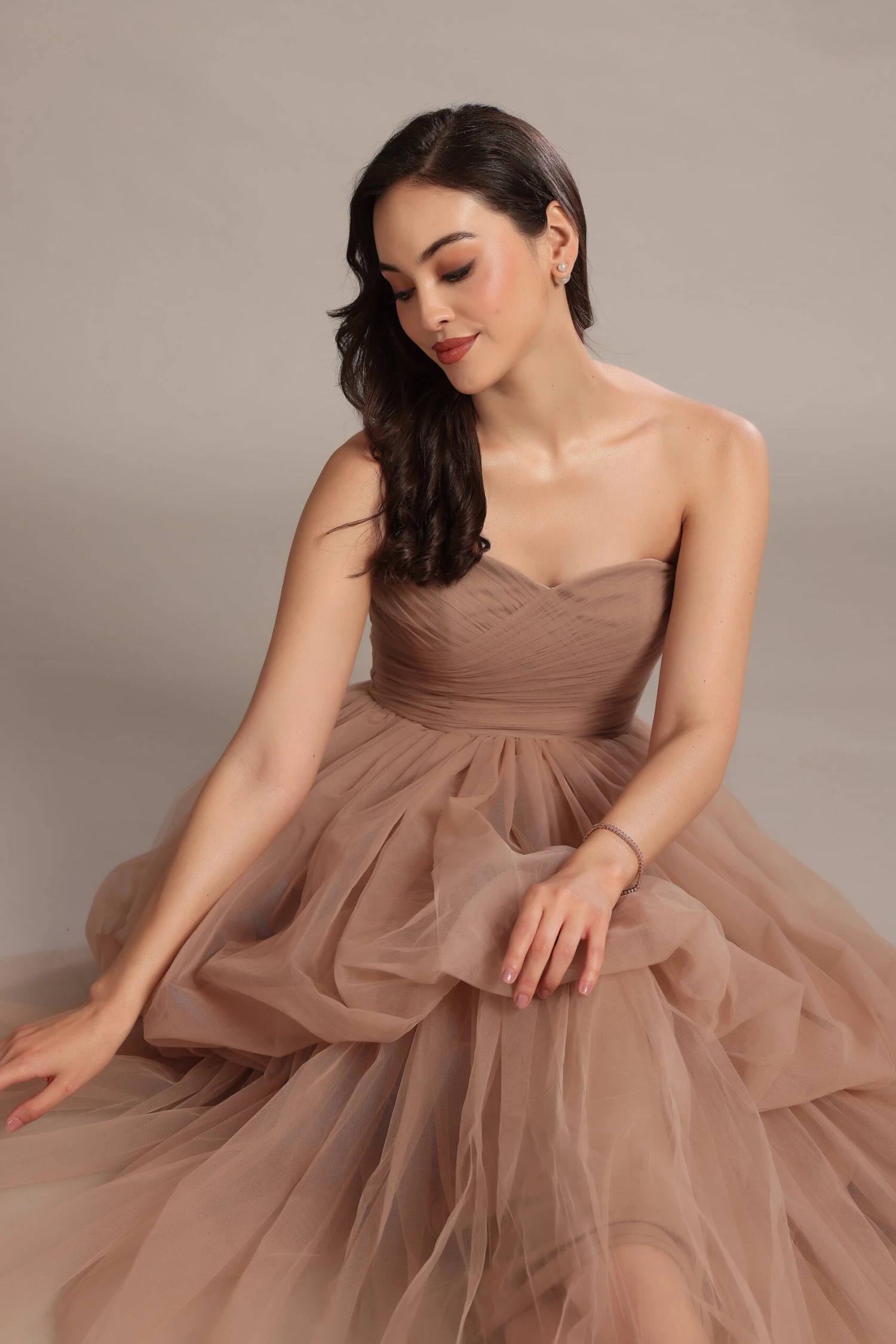 Nala Strapless Maxi Dress In Taupe 3 Nala Strapless Maxi Dress In Taupe - Image 3