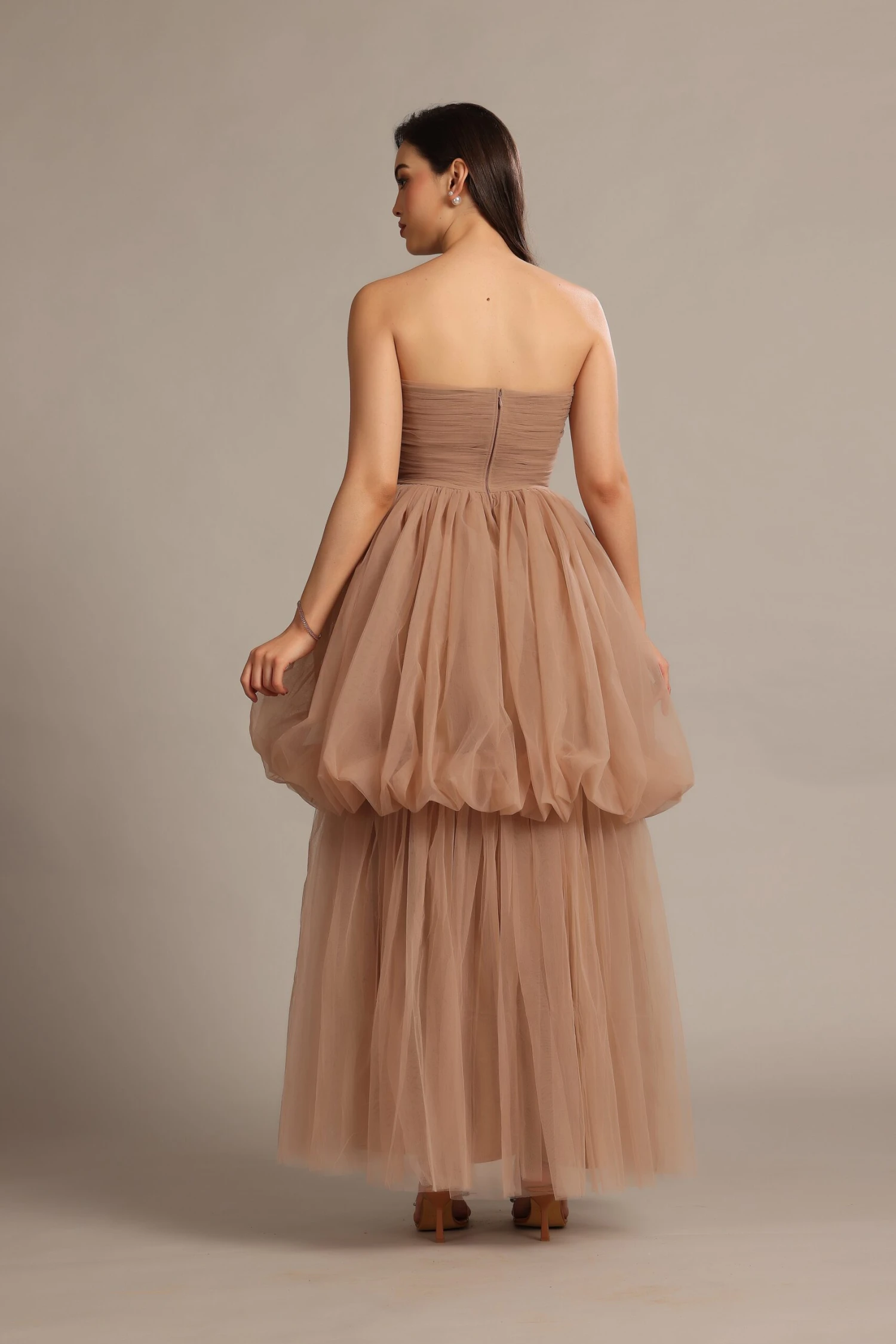 Nala Strapless Maxi Dress In Taupe 5 Nala Strapless Maxi Dress In Taupe - Image 5
