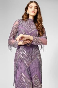 Nelissa Purple Fringe Dress -Laceand Beads NelissaPurple 2 57d2e5f6 15d6 4a90 b86e 6d9f51881482