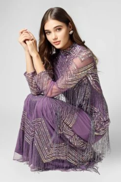 Nelissa Purple Fringe Dress -Laceand Beads NelissaPurple 3 0709ac7f 57e9 4b81 a06b 2470b00982da