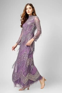 Nelissa Purple Fringe Dress -Laceand Beads NelissaPurple 5 41362617 1722 4255 89b5 e64346f58822