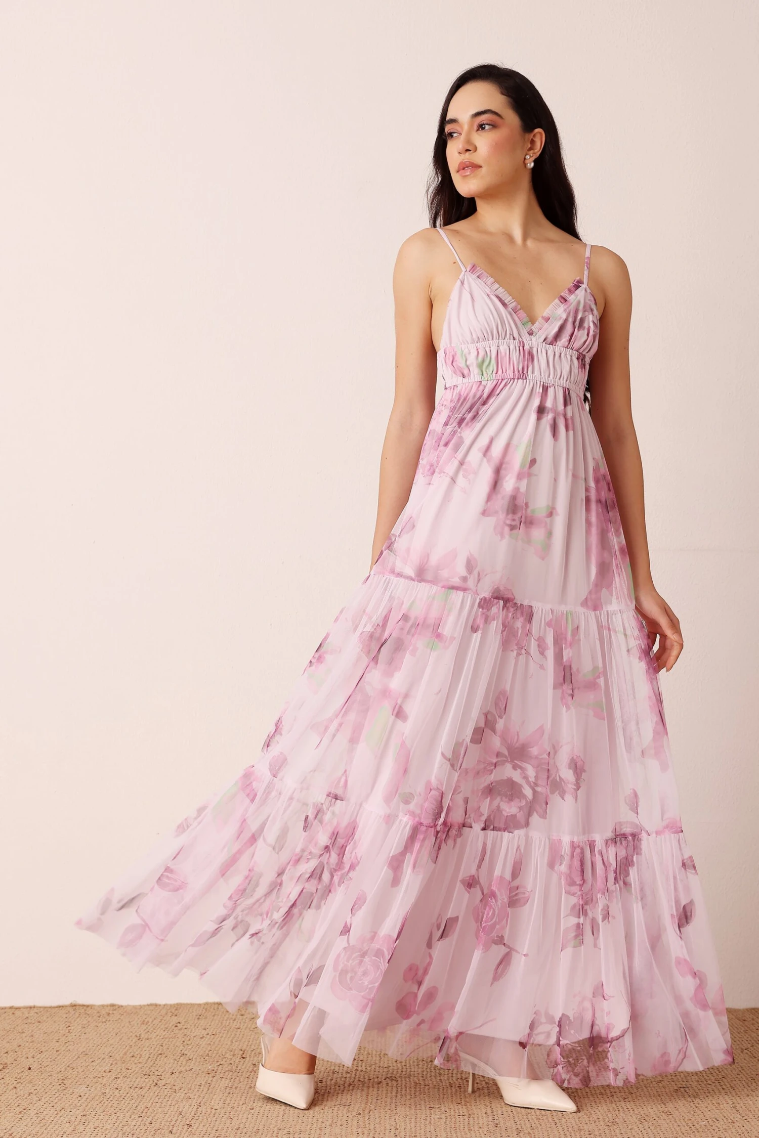 Nemy Maxi Dress In Purple Floral 2 Nemy Maxi Dress In Purple Floral - Image 2