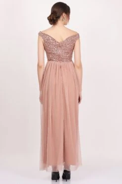 Nina Taupe Embellished Bridesmaid Maxi Dress 9 Nina Taupe Embellished Bridesmaid Maxi Dress -Laceand Beads NinaTaupeMaxiDress 1