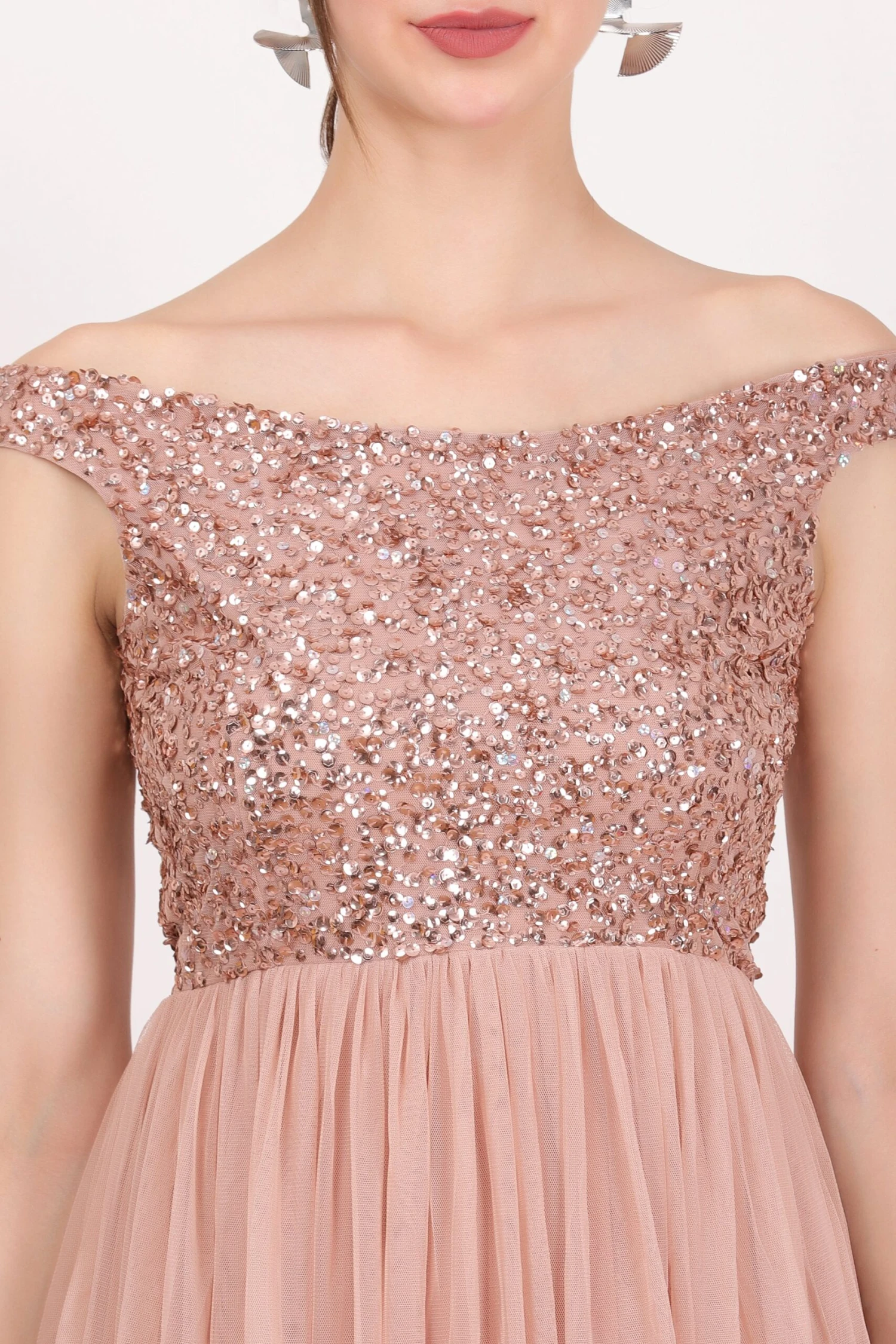 Nina Taupe Embellished Bridesmaid Maxi Dress 6 Nina Taupe Embellished Bridesmaid Maxi Dress - Image 6