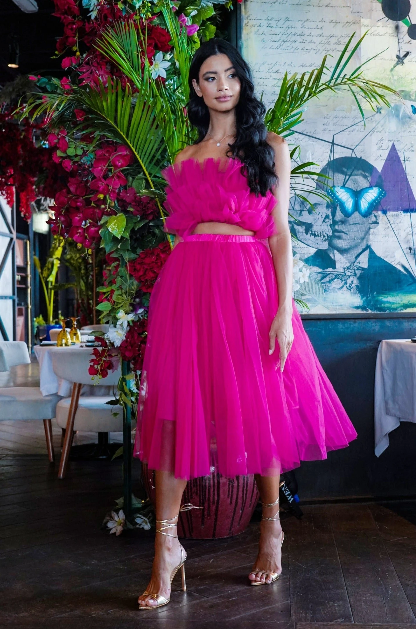 Nyra Tulle Skirt In Hot Pink 1 Nyra Tulle Skirt In Hot Pink
