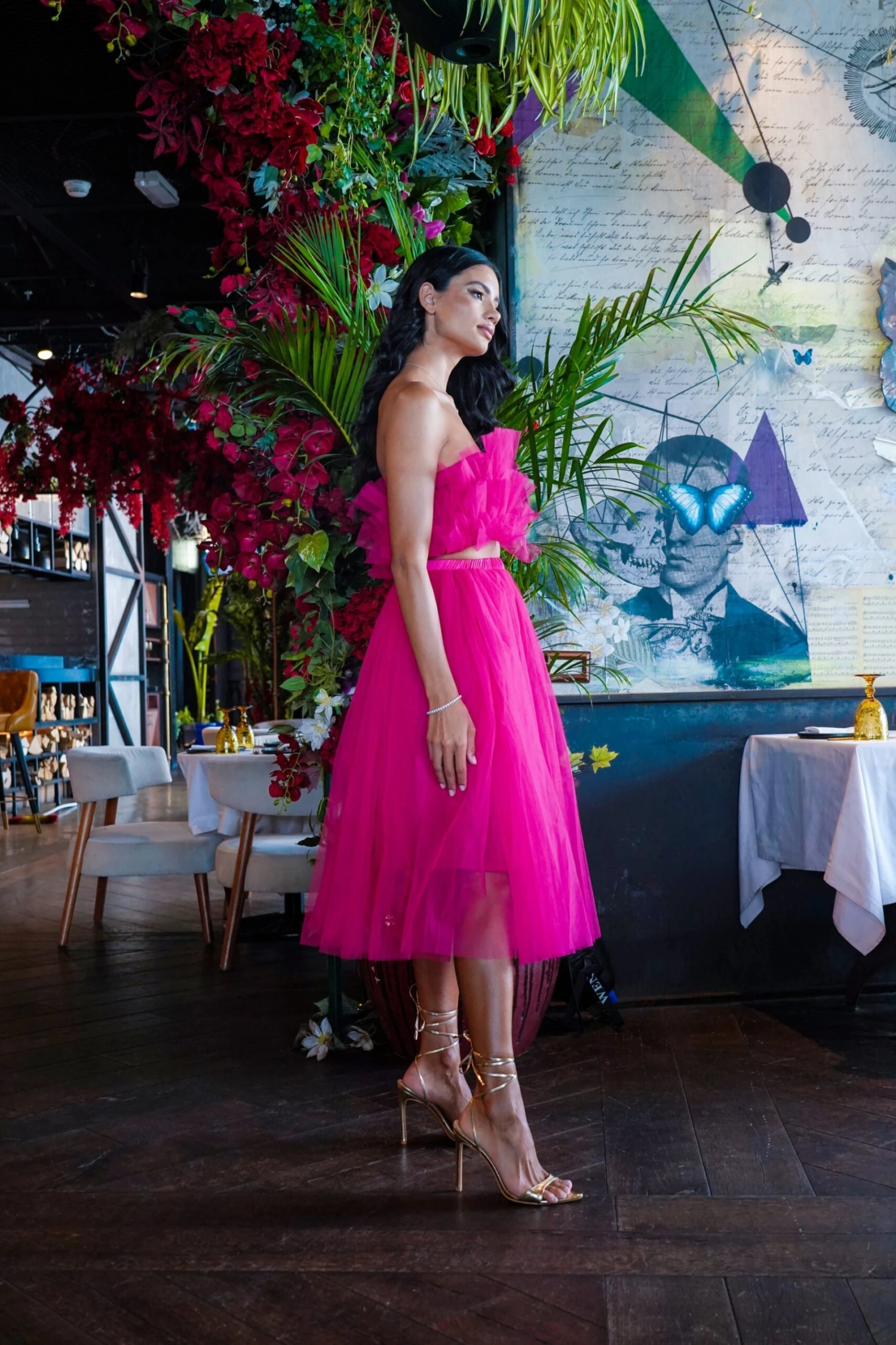 Nyra Tulle Skirt In Hot Pink 3 Nyra Tulle Skirt In Hot Pink - Image 3