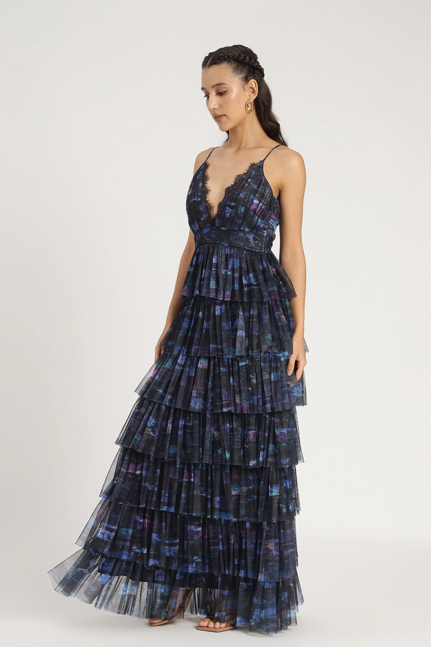 Oakley Maxi Dress In Blue Print 2 Oakley Maxi Dress In Blue Print - Image 2