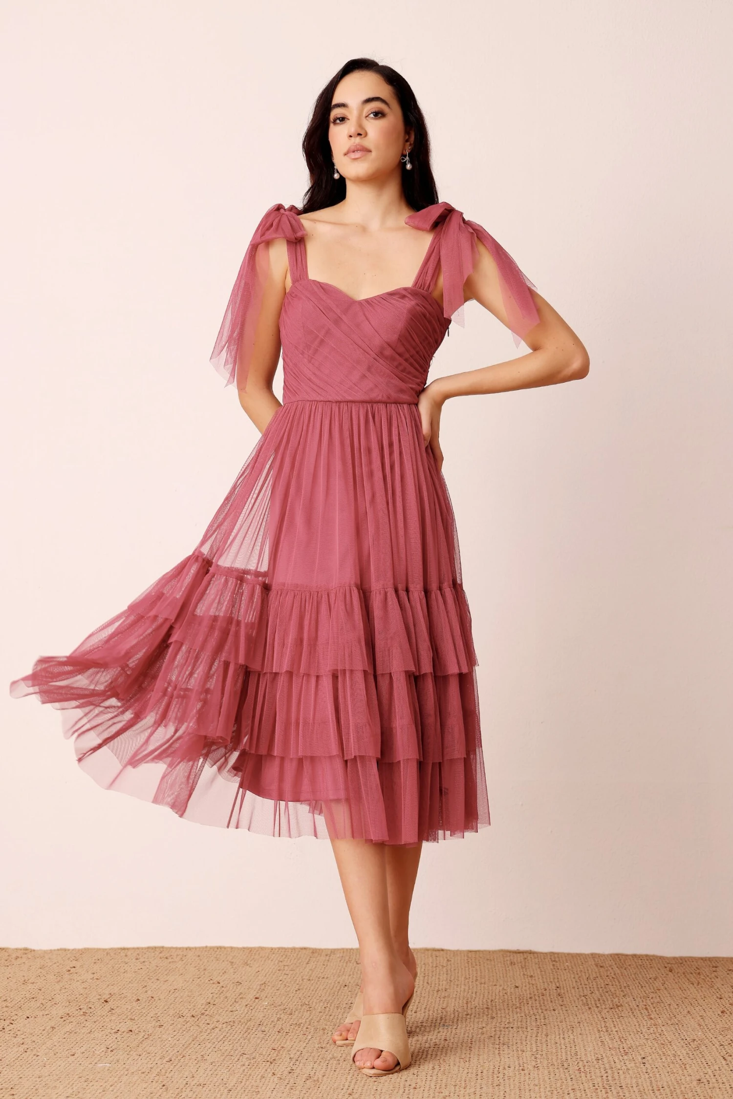 Ollie Midi Dress In Orchid 2 Ollie Midi Dress In Orchid - Image 2