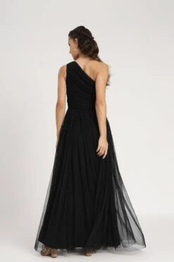 One Shoulder Maxi Dress In Black -Laceand Beads One Shoulder Maxi in Black 4
