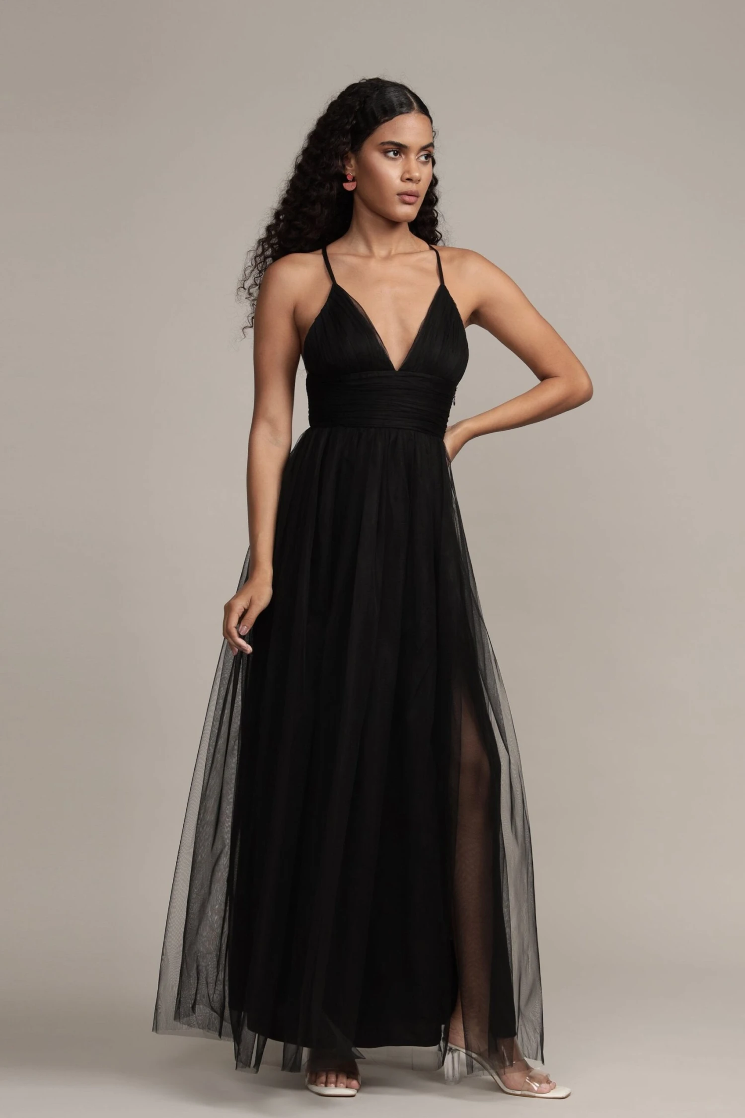 Opal Tulle Maxi Dress In Black 2 Opal Tulle Maxi Dress In Black - Image 2
