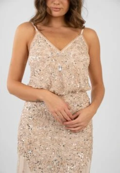 Ophelia Blush Pink Occasion Dress 9 Ophelia Blush Pink Occasion Dress -Laceand Beads OpheliaMaxi 3