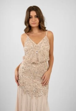 Ophelia Blush Pink Occasion Dress 10 Ophelia Blush Pink Occasion Dress -Laceand Beads OpheliaMaxi 4