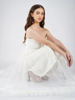 Orion Bridal Tulle Midi Dress In Ivory 15 Orion Bridal Tulle Midi Dress In Ivory -Laceand Beads OrionWhite 1