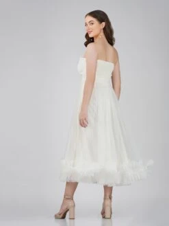 Orion Bridal Tulle Midi Dress In Ivory 16 Orion Bridal Tulle Midi Dress In Ivory -Laceand Beads OrionWhite 2