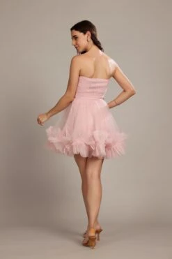 Orion Mini Dress In Powder Pink -Laceand Beads Orion Mini in Powder Pink 2