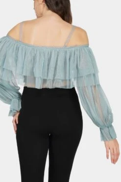 Perch Tulle Top In Teal -Laceand Beads PerchTop 3