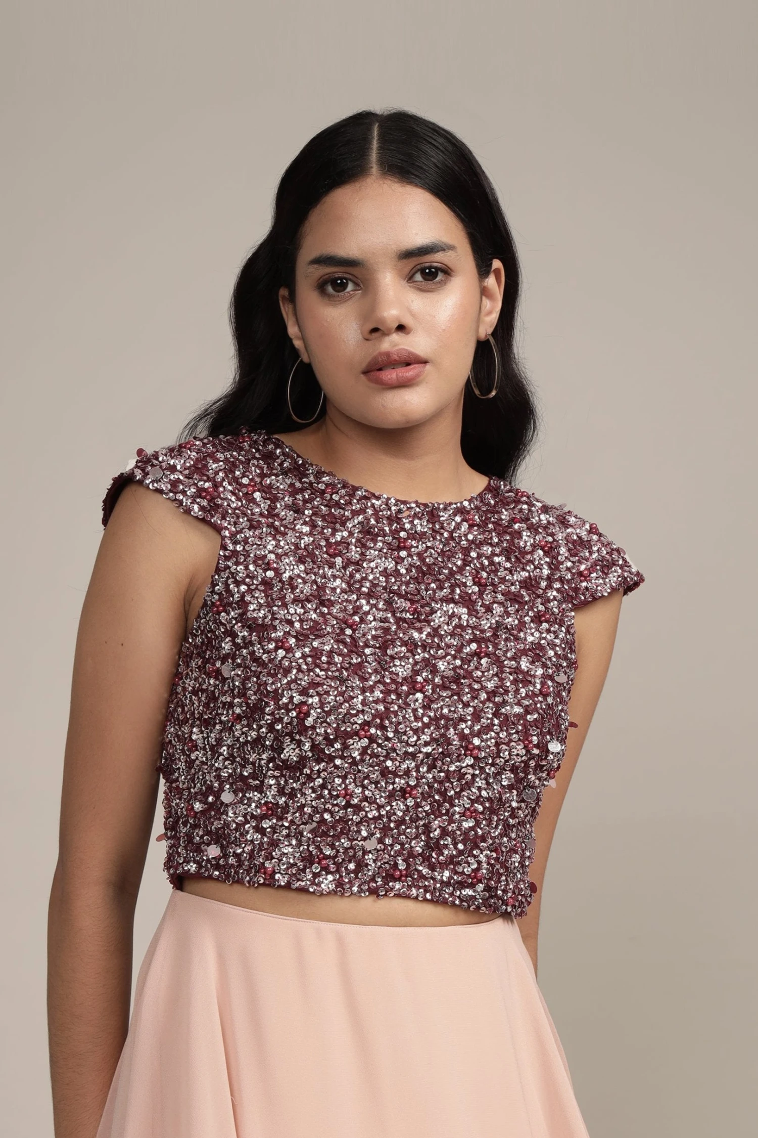 Pica Embellished Top In Burgundy 1 Pica Embellished Top In Burgundy