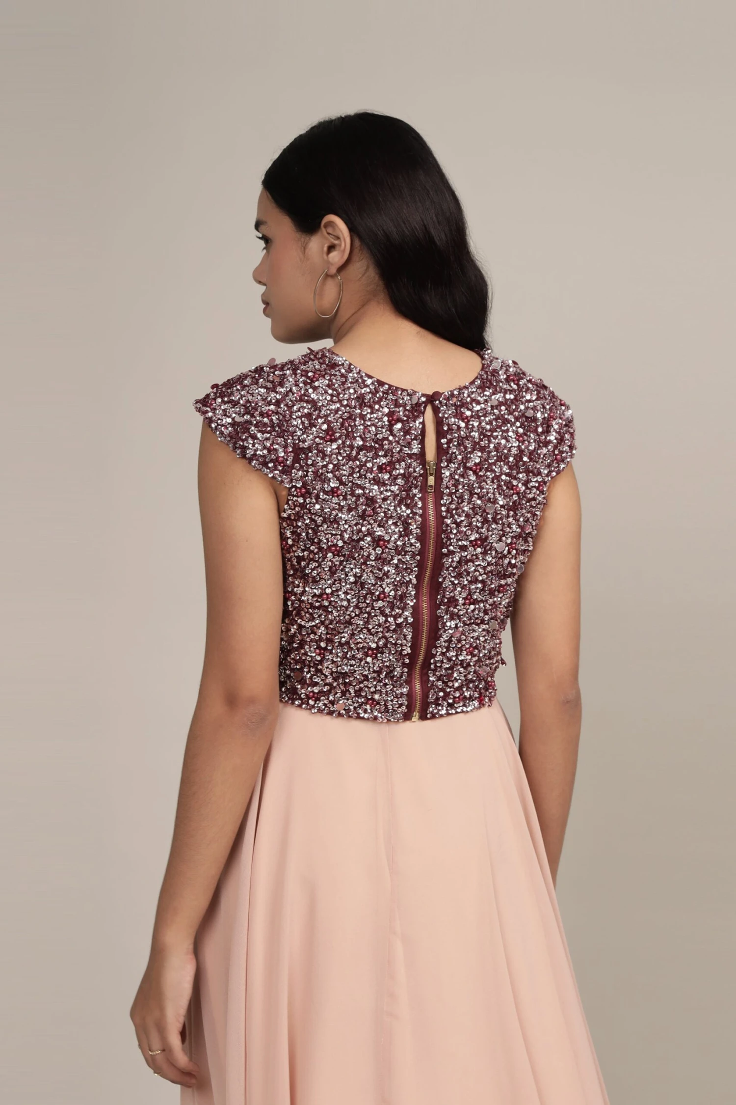 Pica Embellished Top In Burgundy 4 Pica Embellished Top In Burgundy - Image 4