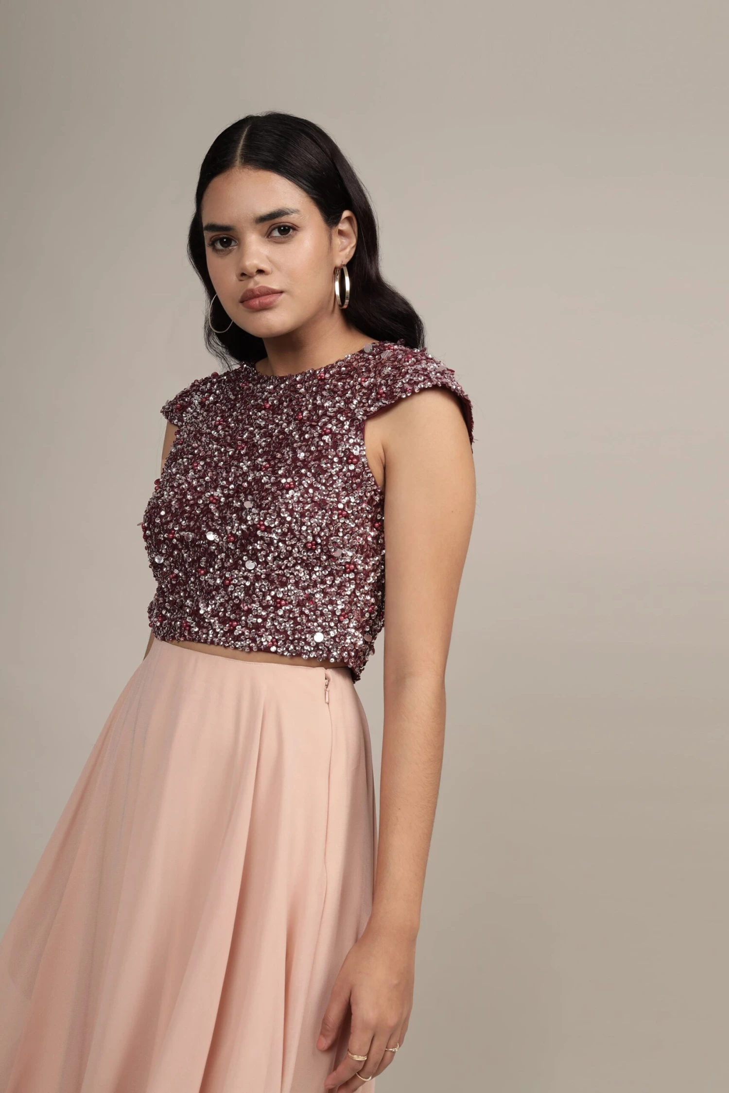 Pica Embellished Top In Burgundy 5 Pica Embellished Top In Burgundy - Image 5