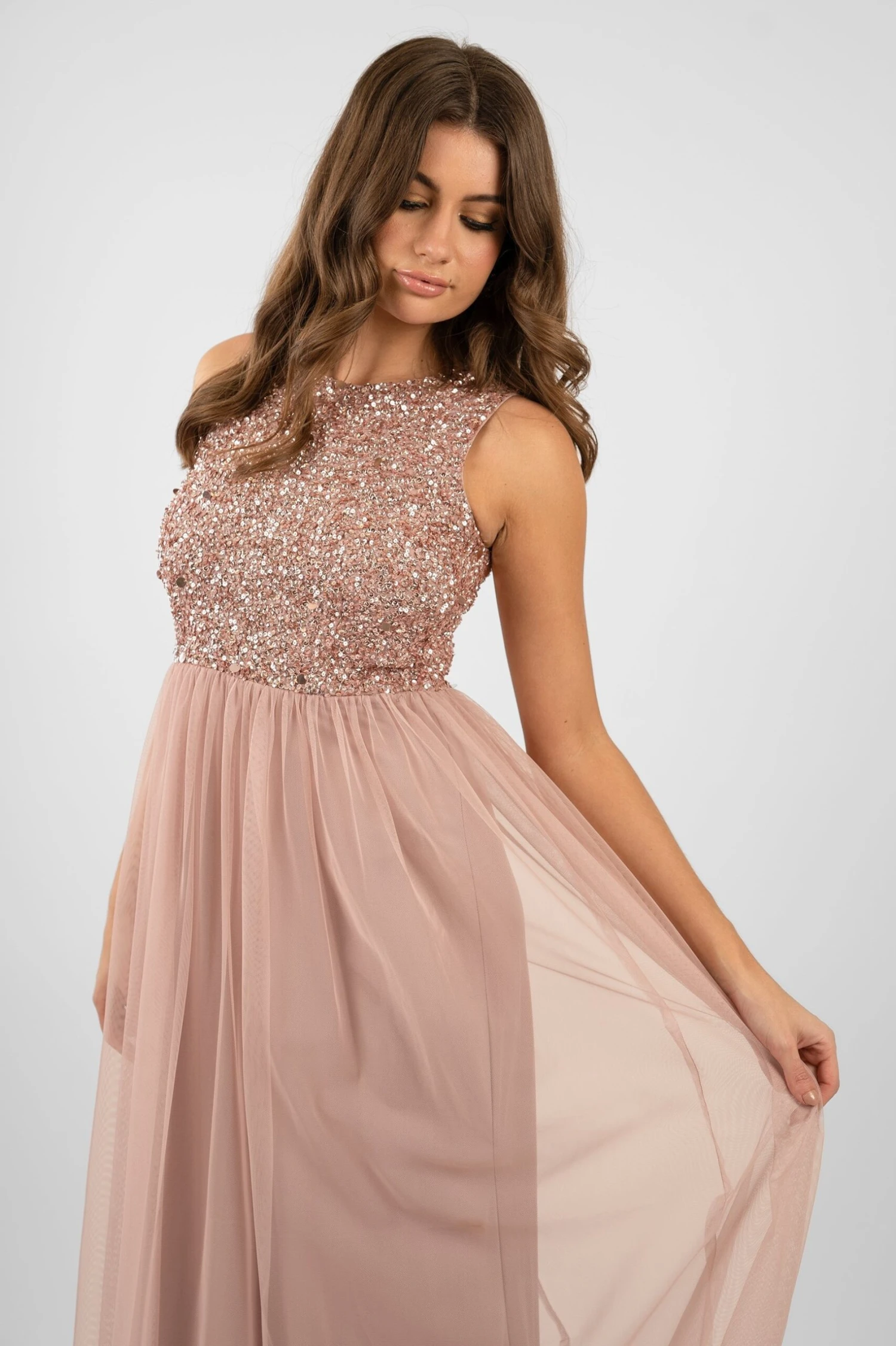 Picasso Pale Mauve Embellished Bridesmaid Dress 2 Picasso Pale Mauve Embellished Bridesmaid Dress - Image 2