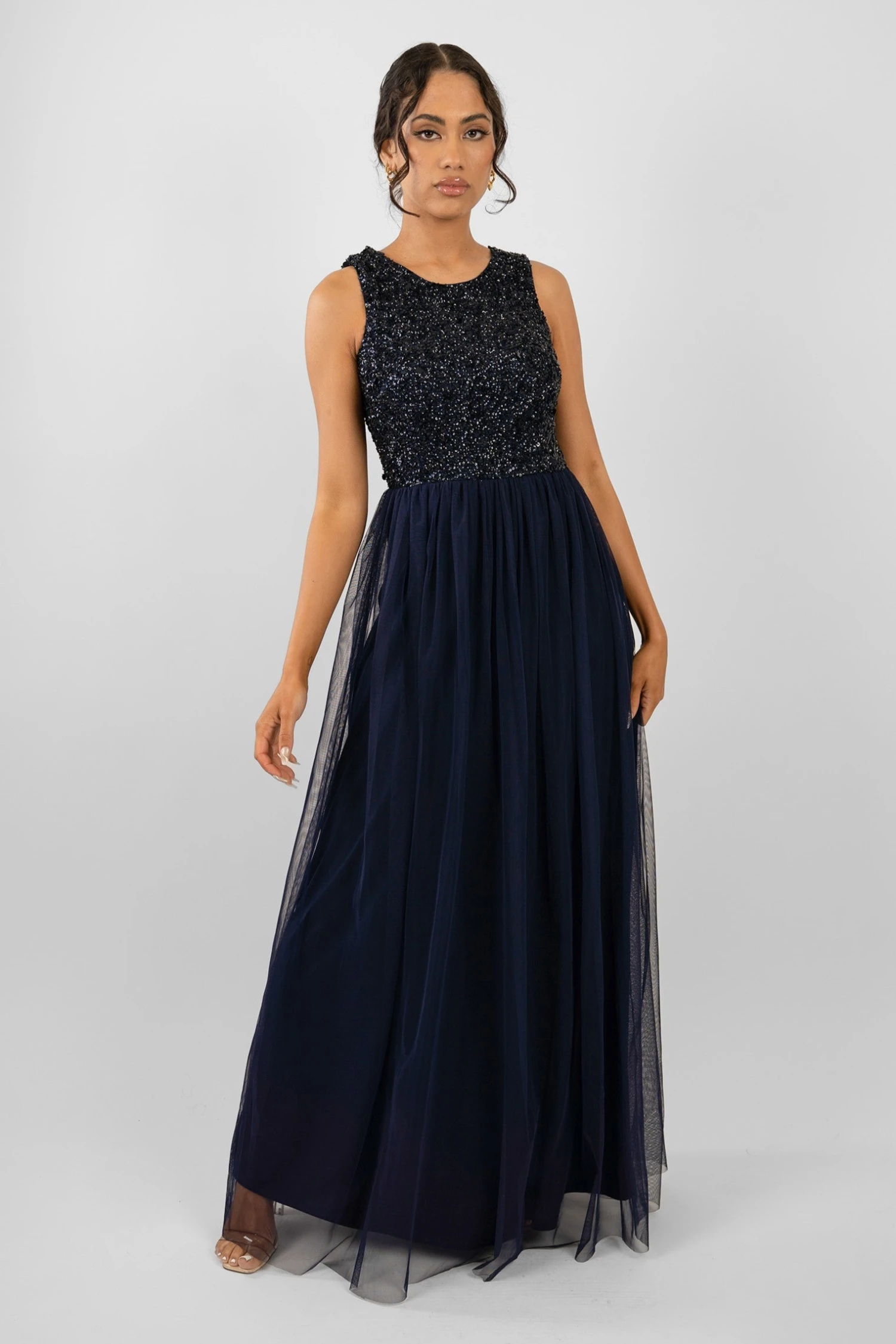 Picasso Navy Blue Embellished Bridesmaid Dress 1 Picasso Navy Blue Embellished Bridesmaid Dress