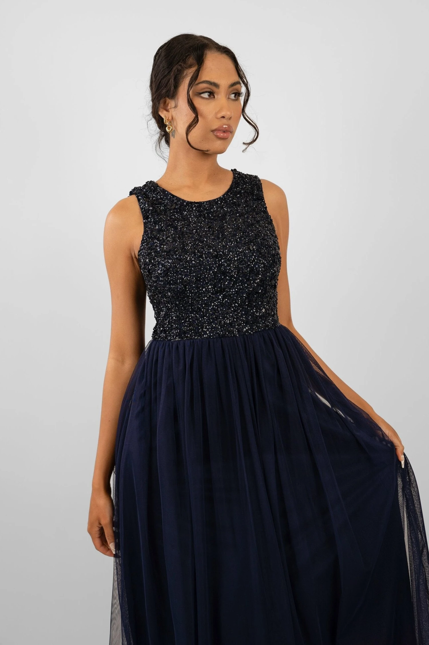 Picasso Navy Blue Embellished Bridesmaid Dress 2 Picasso Navy Blue Embellished Bridesmaid Dress - Image 2