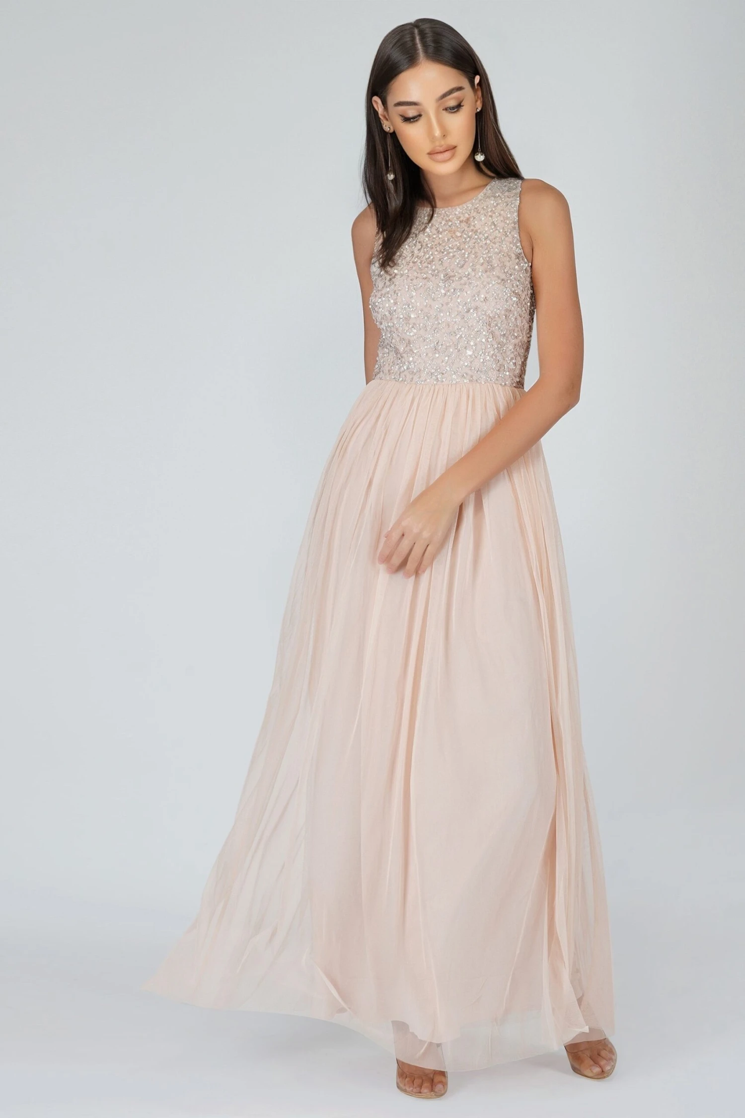 Nicasso Blush Pink Bridesmaid Maxi Dress 1 Nicasso Blush Pink Bridesmaid Maxi Dress