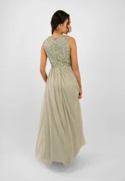 Picasso Sage Green Embellished Bridesmaid Dress -Laceand Beads PicassoMaxiSafe 3