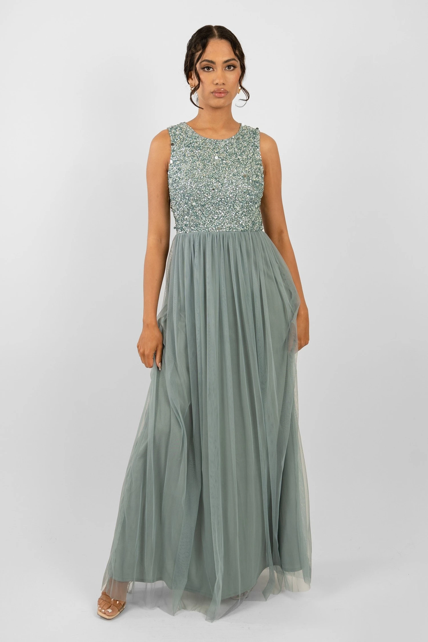 Picasso Teal Embellished Bridesmaid Maxi Dress 1 Picasso Teal Embellished Bridesmaid Maxi Dress
