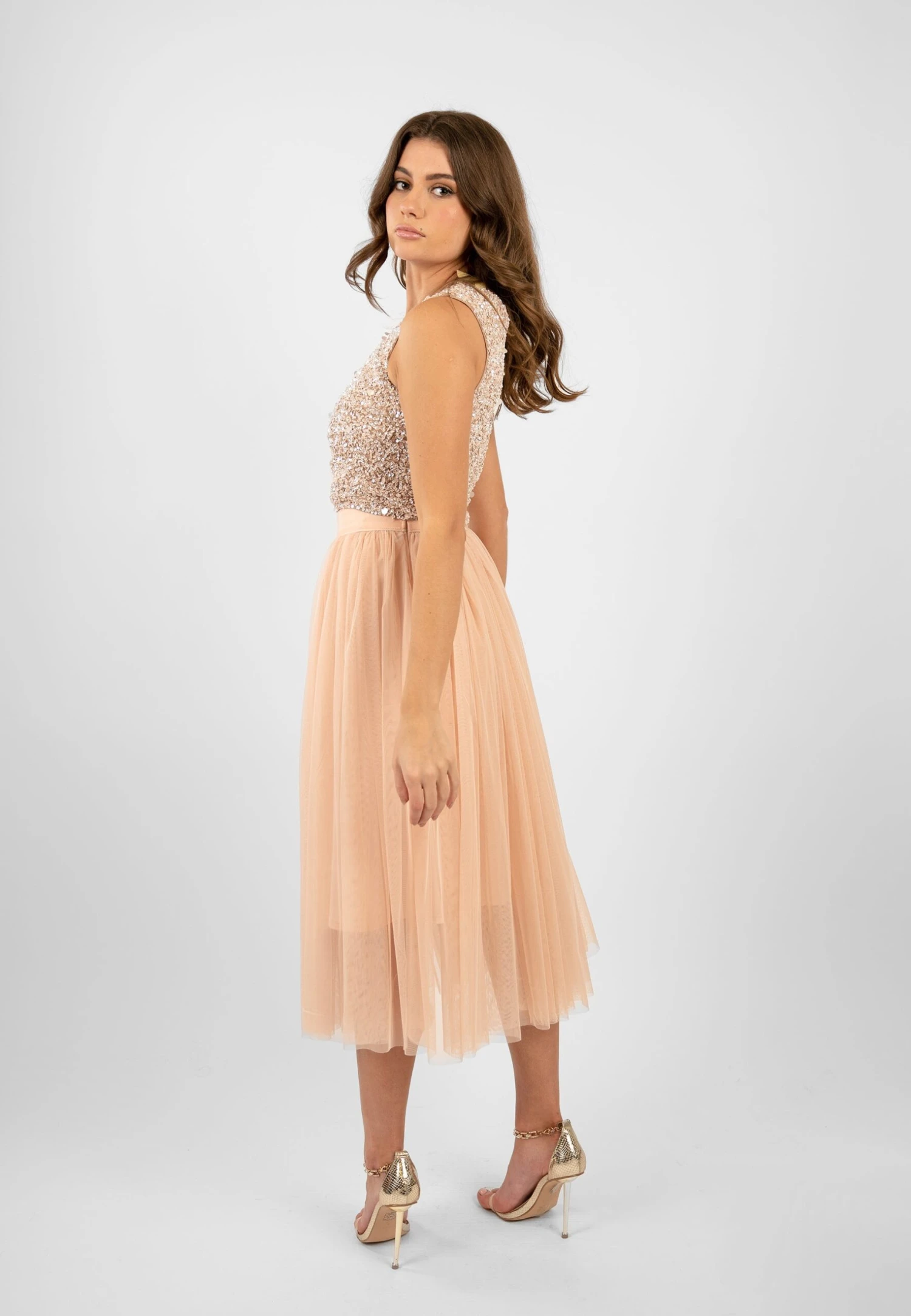 Cleo Nude Tulle Midi Skirt 3 Cleo Nude Tulle Midi Skirt - Image 3
