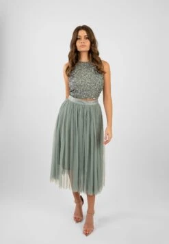 Picasso Teal Sequin Top -Laceand Beads PicassoTopintealwithskirtinTeal 1