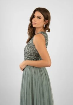 Picasso Teal Sequin Top -Laceand Beads PicassoTopintealwithskirtinTeal 2