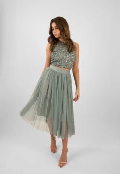 Picasso Teal Sequin Top -Laceand Beads PicassoTopintealwithskirtinTeal 6