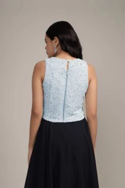 Picasso Embellished Top In Light Blue -Laceand Beads Picasso Top in Light Blue 5