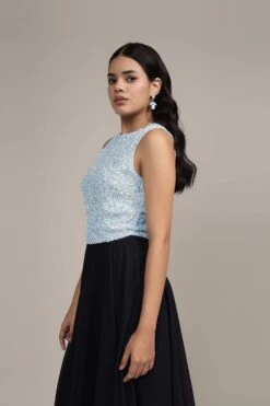 Picasso Embellished Top In Light Blue -Laceand Beads Picasso Top in Light Blue 6