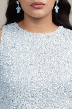 Picasso Embellished Top In Light Blue -Laceand Beads Picasso Top in Light Blue 8