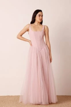 Quest Corset Maxi Dress In Powder Pink 8 Quest Corset Maxi Dress In Powder Pink -Laceand Beads QuestMaxiinPowderPink 4