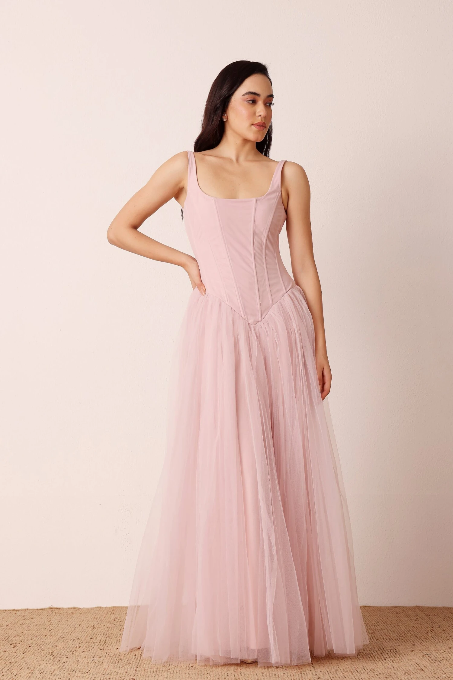 Quest Corset Maxi Dress In Powder Pink 3 Quest Corset Maxi Dress In Powder Pink - Image 3