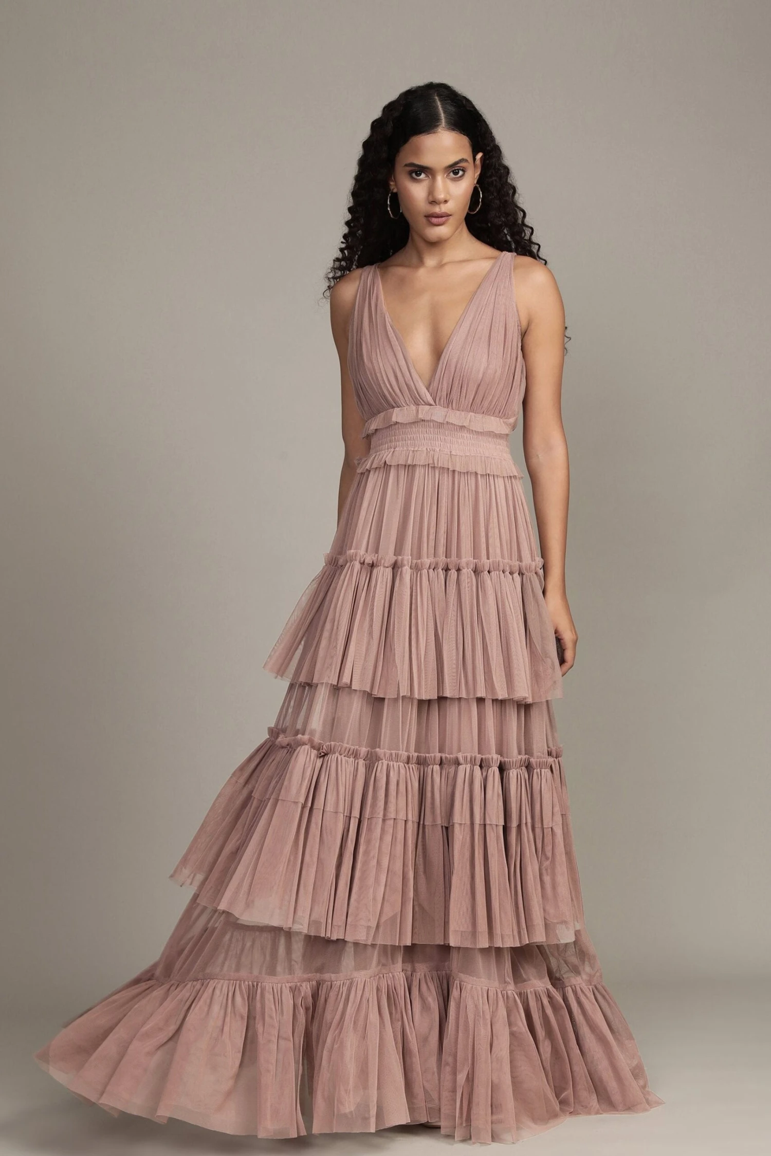 Luna Maxi Dress In Taupe 2 Luna Maxi Dress In Taupe - Image 2