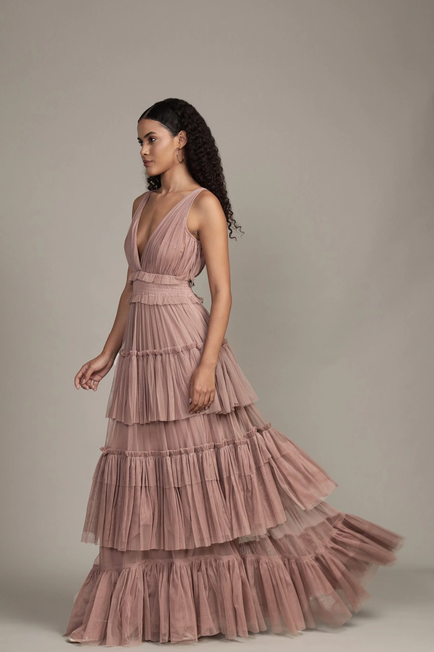 Luna Maxi Dress In Taupe 3 Luna Maxi Dress In Taupe - Image 3