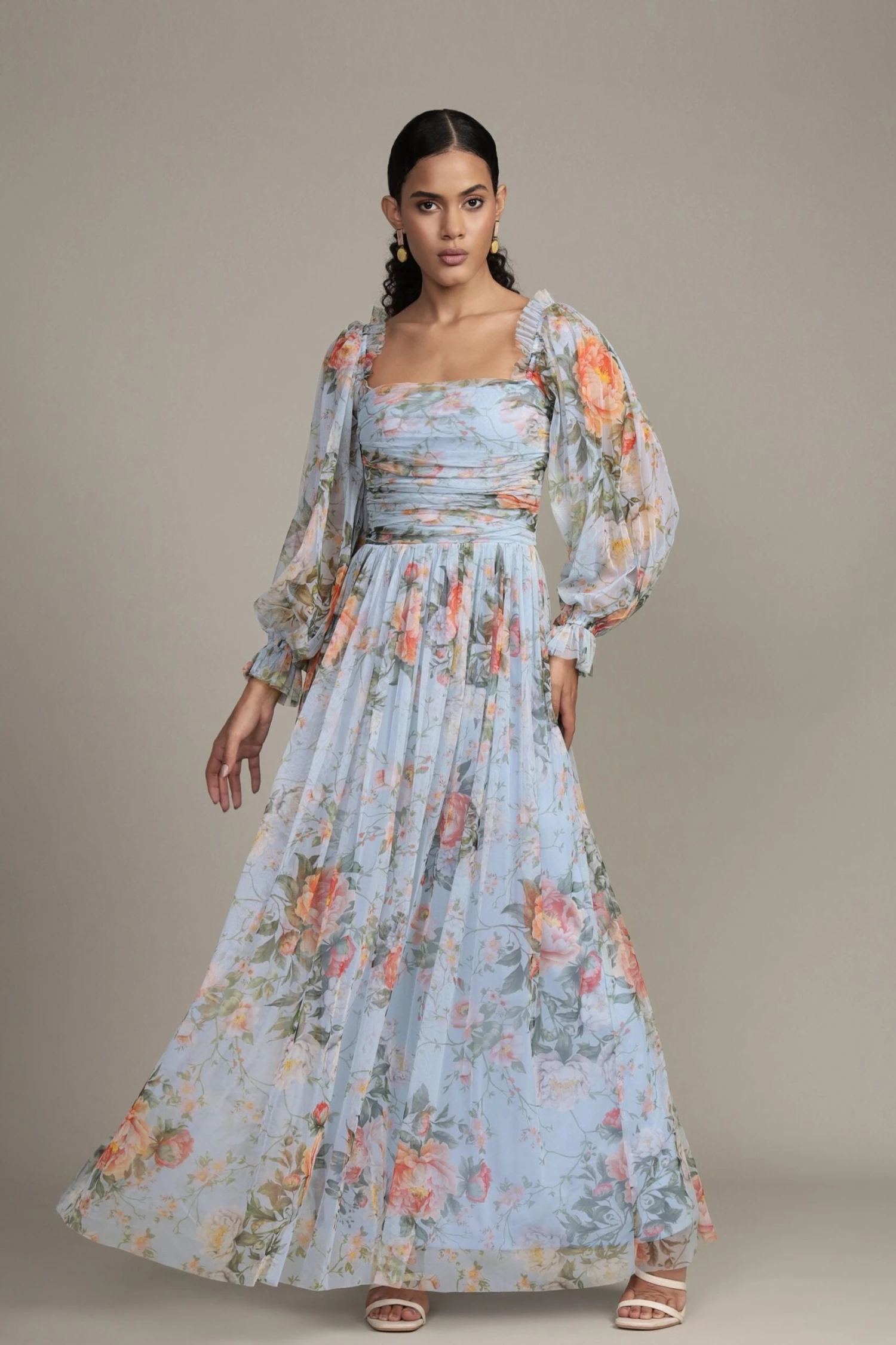 Lana Maxi Dress In Blue Floral Print 1 Lana Maxi Dress In Blue Floral Print