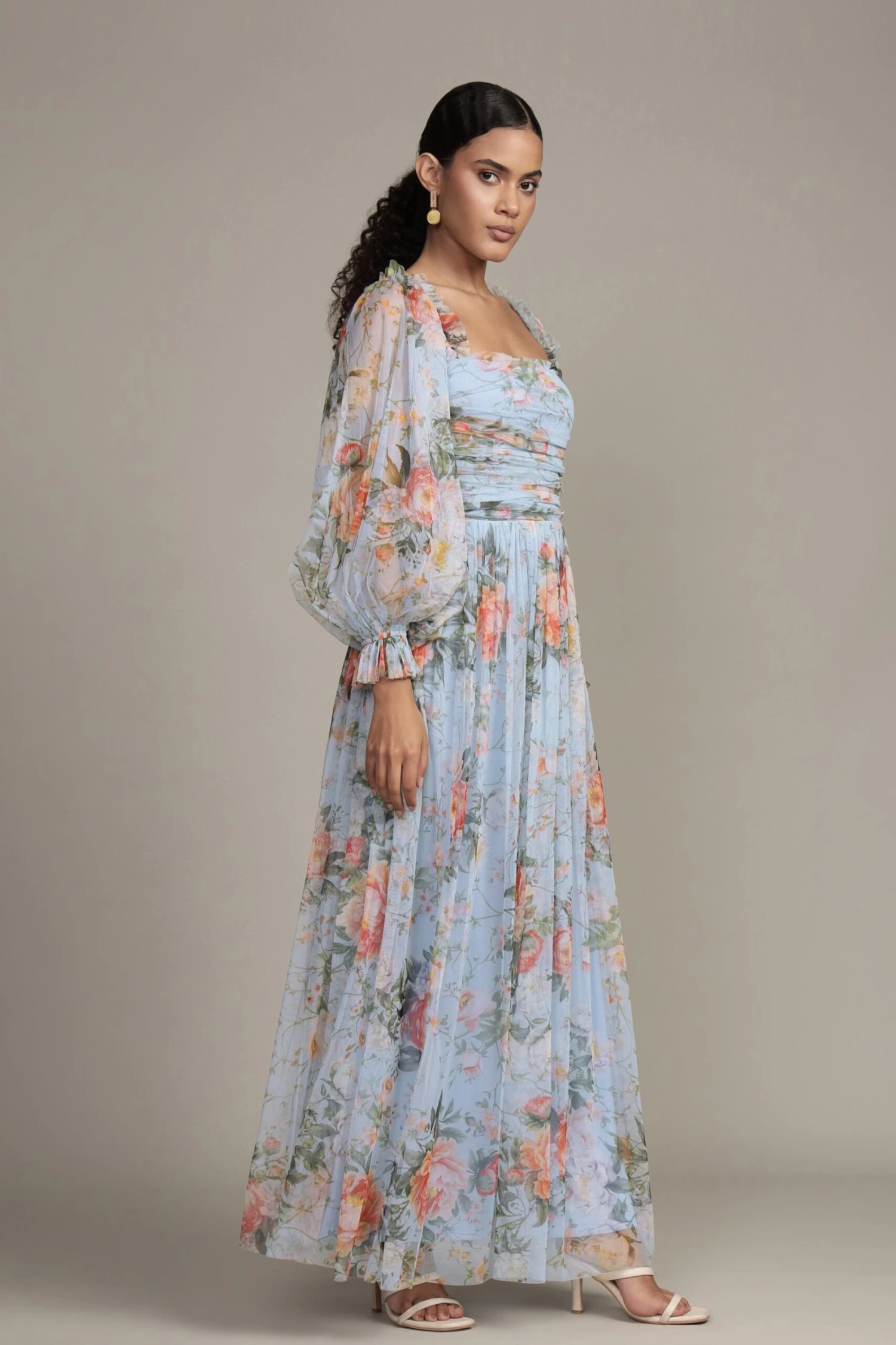 Lana Maxi Dress In Blue Floral Print 2 Lana Maxi Dress In Blue Floral Print - Image 2
