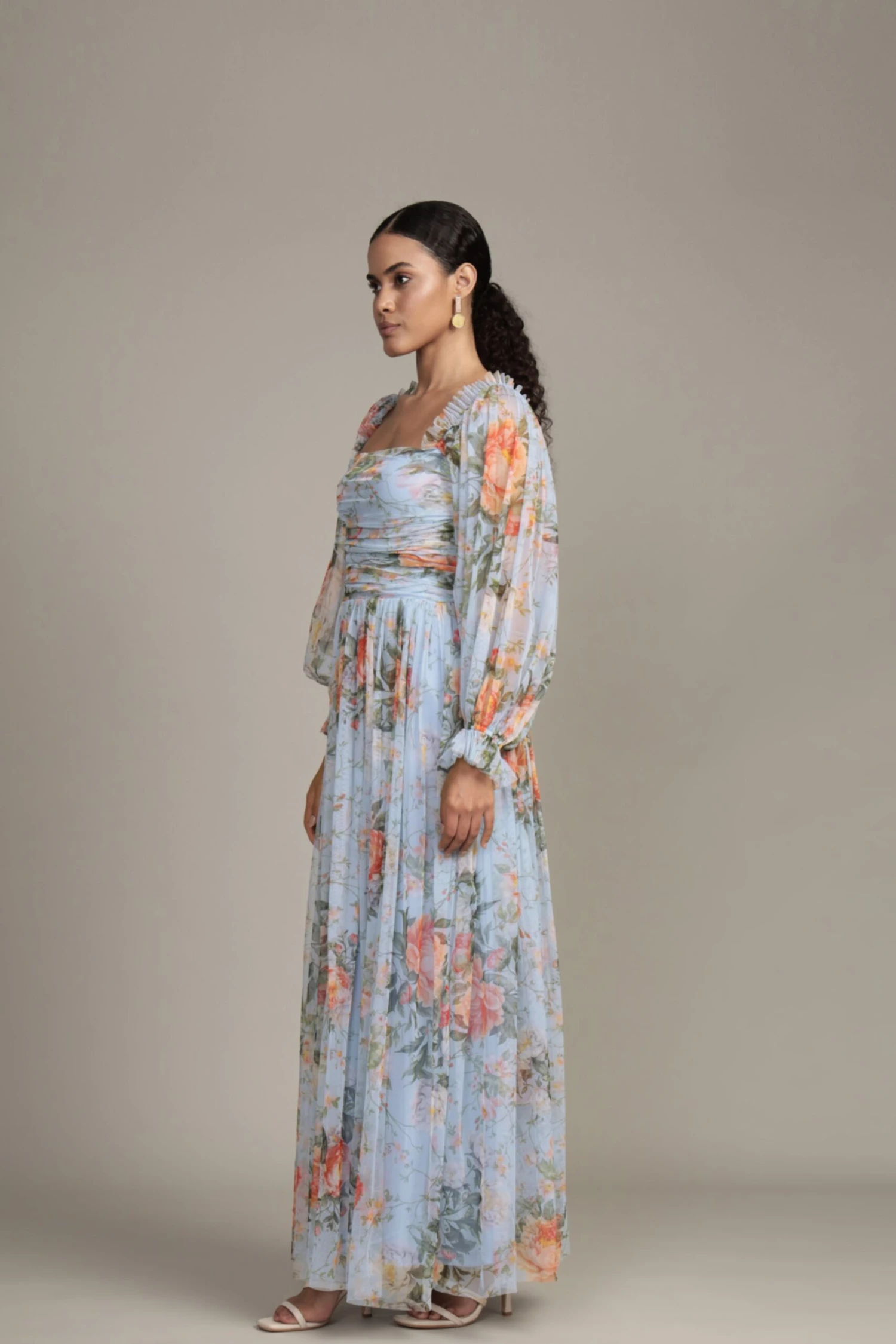 Lana Maxi Dress In Blue Floral Print 5 Lana Maxi Dress In Blue Floral Print - Image 5