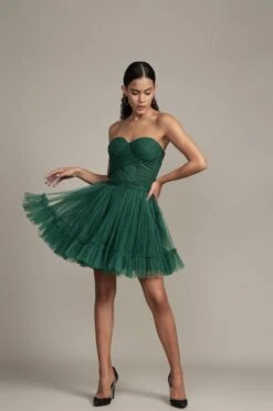 Lauren Green Tulle Mini Dress 9 Lauren Green Tulle Mini Dress -Laceand Beads RESIZED Lauren Mini in Emerald Green 4