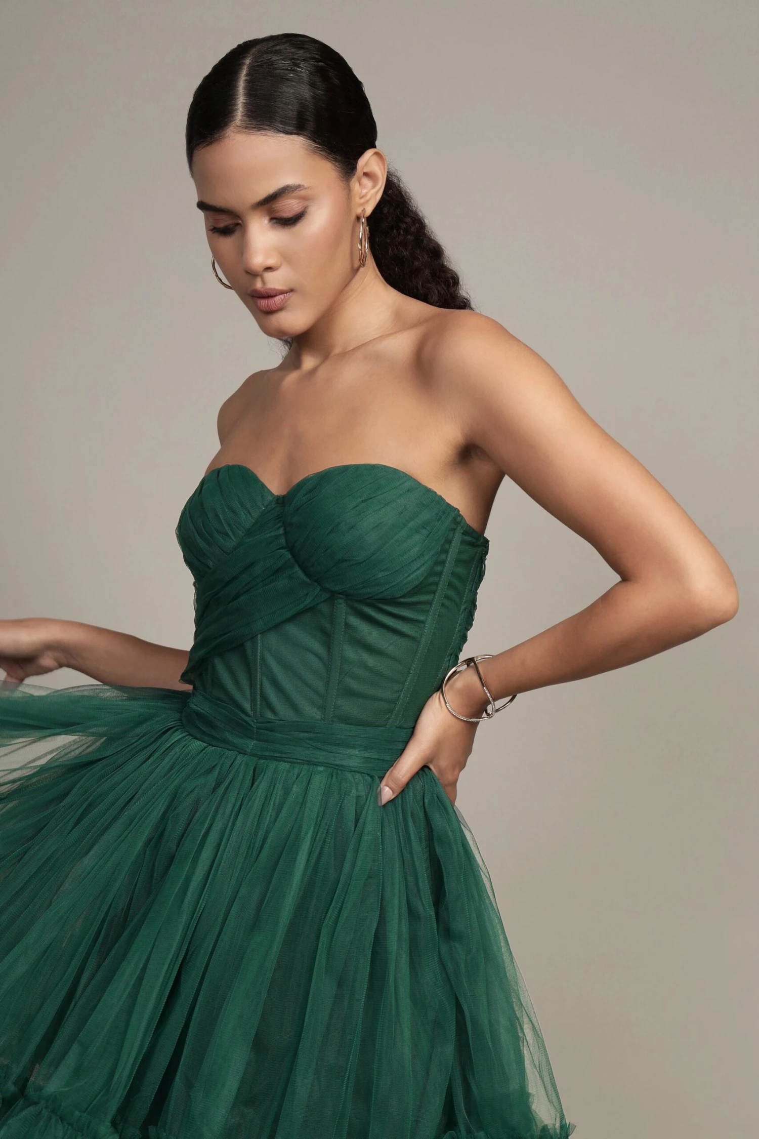 Lauren Green Tulle Mini Dress 6 Lauren Green Tulle Mini Dress - Image 6